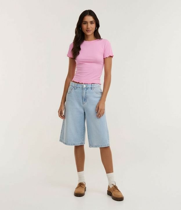 Blusa Manga Corta con Cuello Redondo