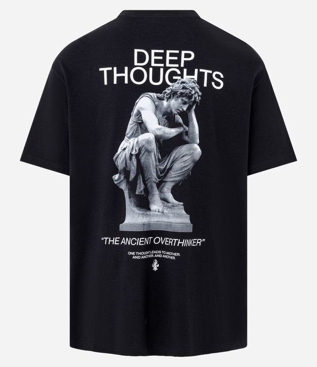 Remera Relaxed en Algodón con Estampa Lettering Estatua 7