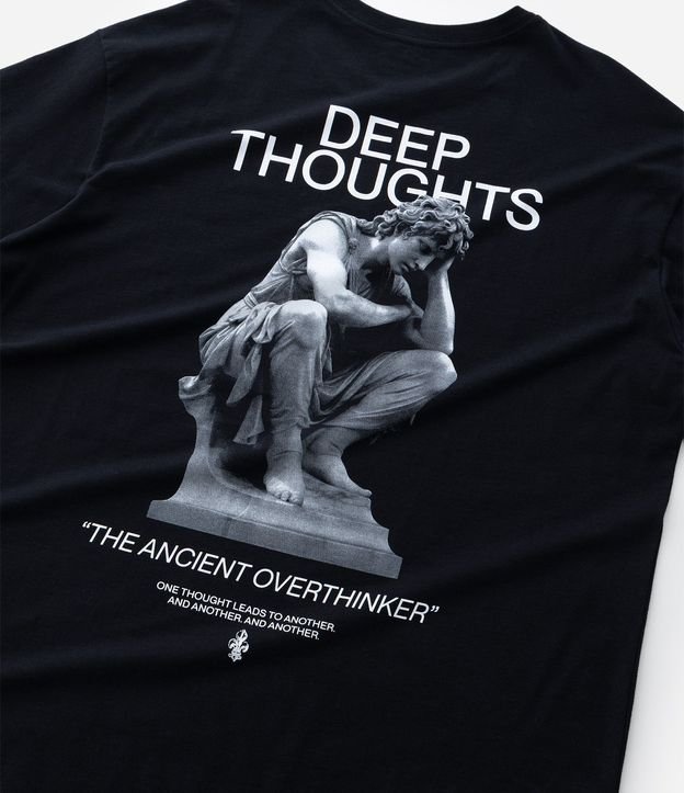 Remera Relaxed en Algodón con Estampa Lettering Estatua 10