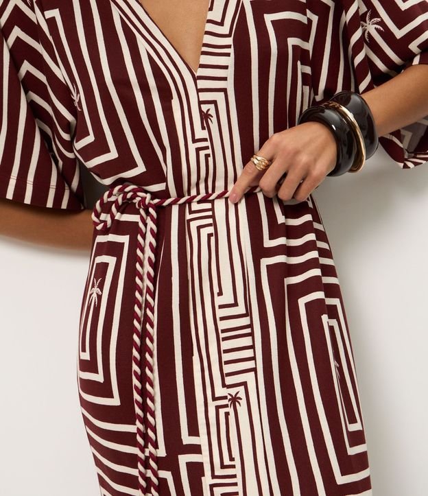 Vestido Largo en Piquet con Cinturón Cuerda y Fenda Delantero 4
