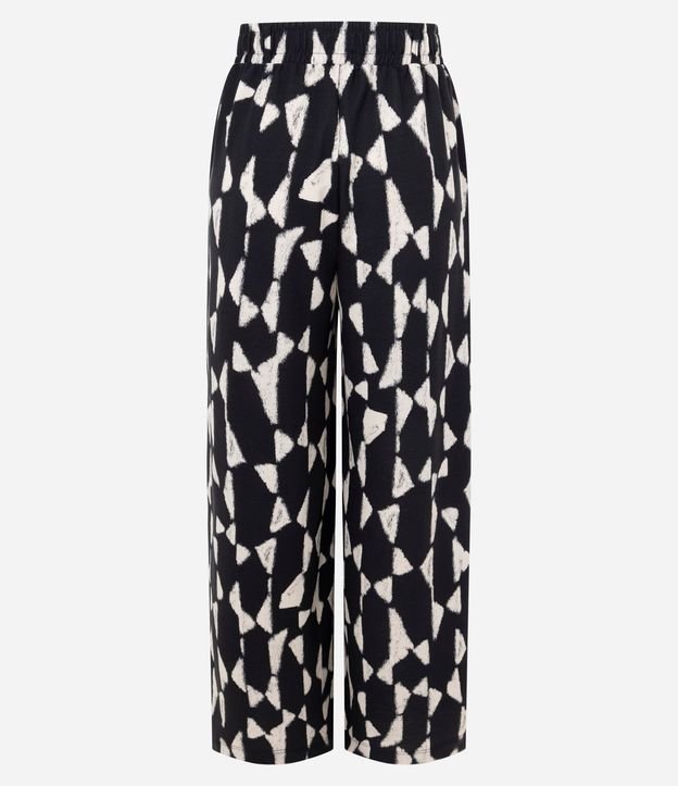 Pantalón Wide Leg en Piquet con Estampa Abstracta 6