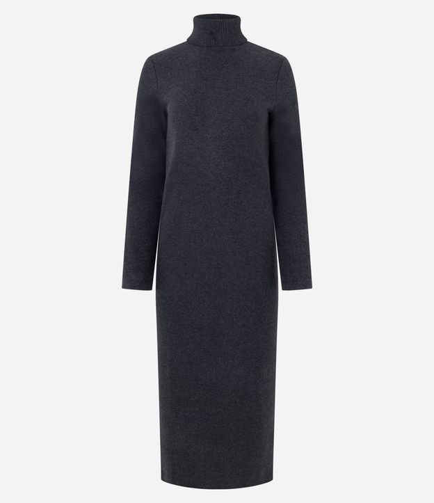Vestido Long Midi con Cuello Alto y Mangas Largas 6
