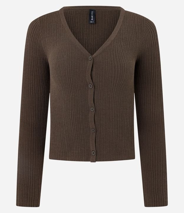 Cardigan en Punto Chenille con Botones