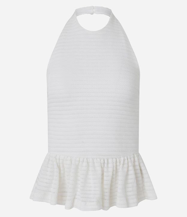 Blusa Peplum Frente única en Piquet con Texturas 5