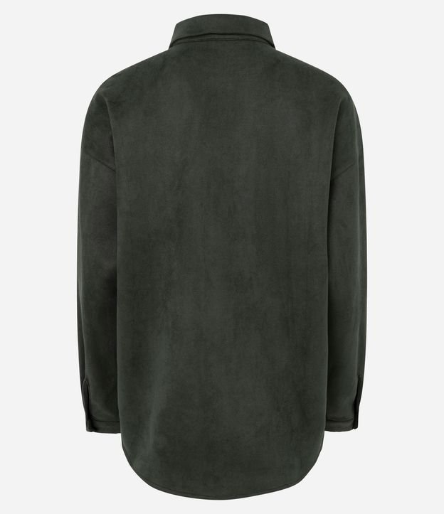 Camisa Oversized en Gamuza con Mangas Largas 7