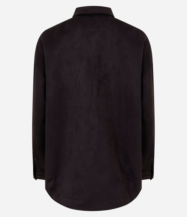 Camisa Oversized en Gamuza con Mangas Largas 7