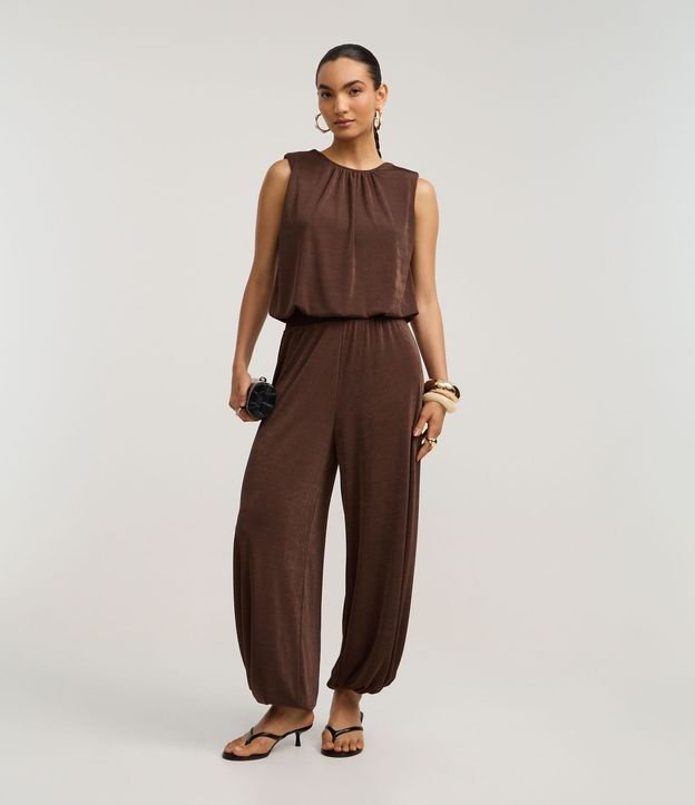 Pantalón Aladim con Leve Brillo y Cintura Ancha 1