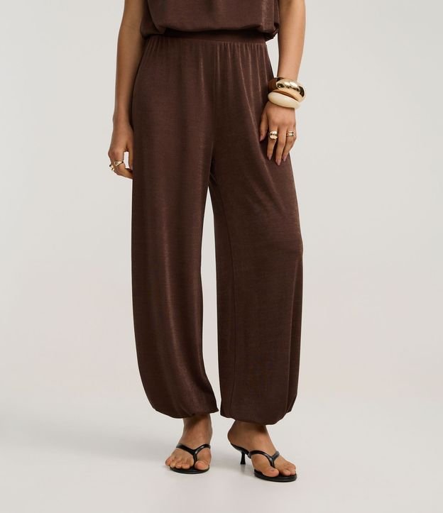 Pantalón Aladim con Leve Brillo y Cintura Ancha 3