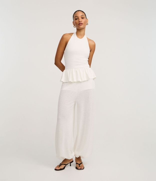 Pantalón Aladim Texturizada en Piquet con Cintura Elástica