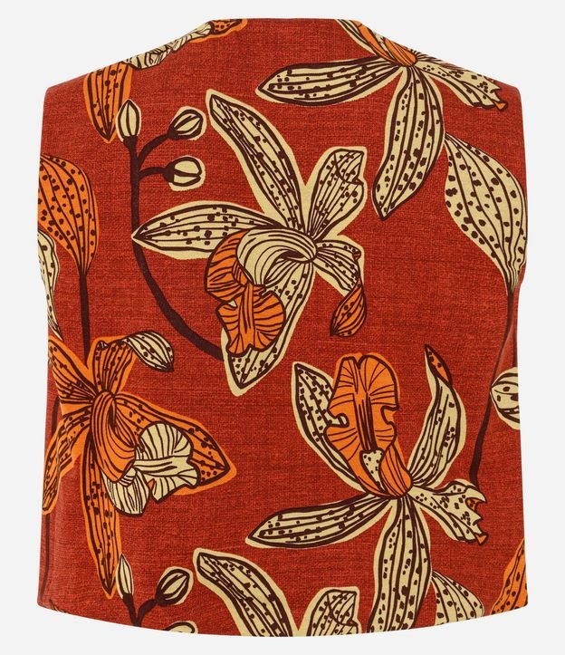 Blusa en Piquet con Fruncido en el cuello y Estampado Floral 7