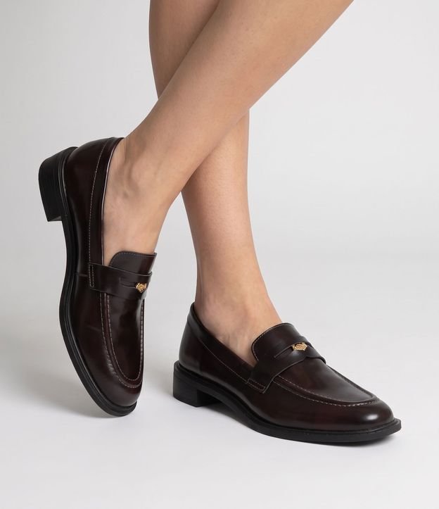 Mocasín de PU con Adorno de Moneda 2