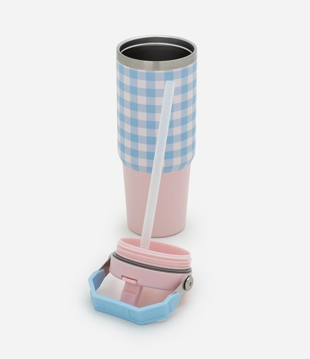 Vaso Térmico con Alça Geométrica y Estampa de Cuadros 4