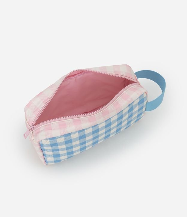 Neceser Rectangular Grande con Asa y Estampa de Cuadros 5