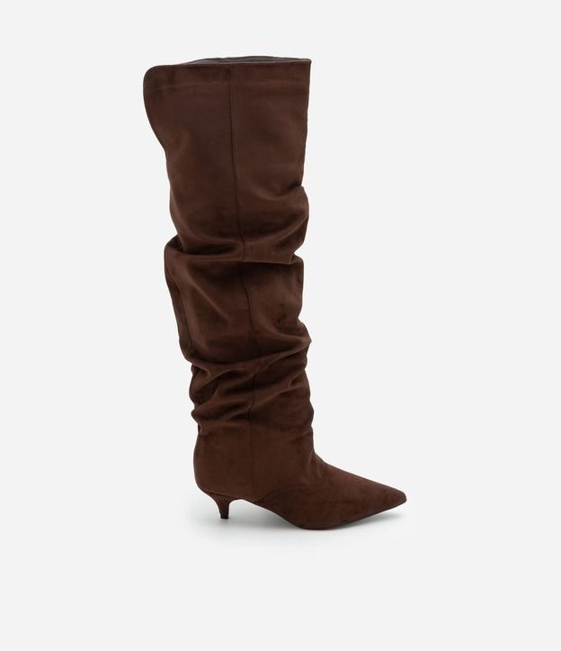 Bota Over The Knee en Gamuza con Caída Fruncida 2