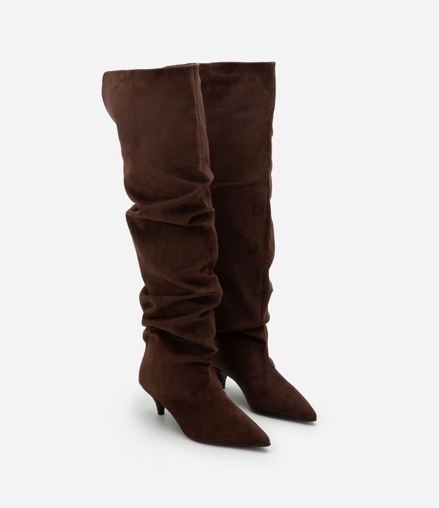 Bota Over The Knee en Gamuza con Caída Fruncida 4
