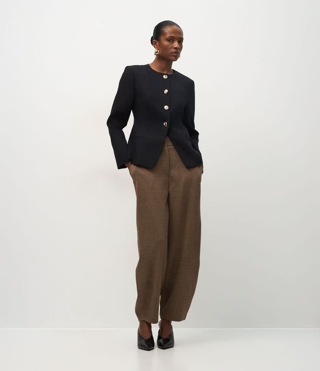 Blazer de Sastrería Estructurada en Crepe