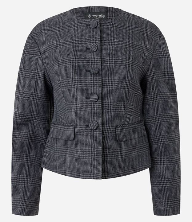Blazer Sastre de Cuadros con Manga Baloné 6