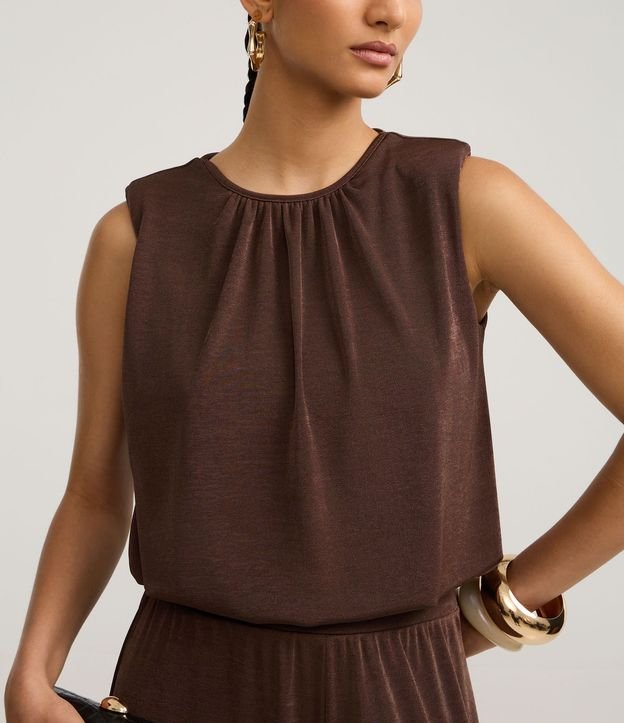 Blusa en Rib con Hombreras y Leve Brillo 6