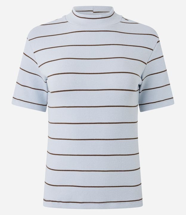 Blusa en Rib con Cuello Mediano y Estampa Rayada 6