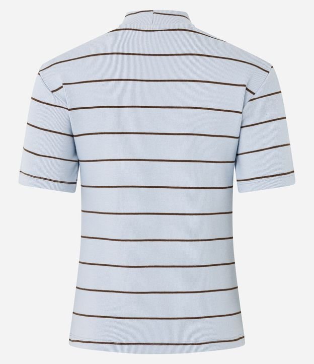 Blusa en Rib con Cuello Mediano y Estampa Rayada 8