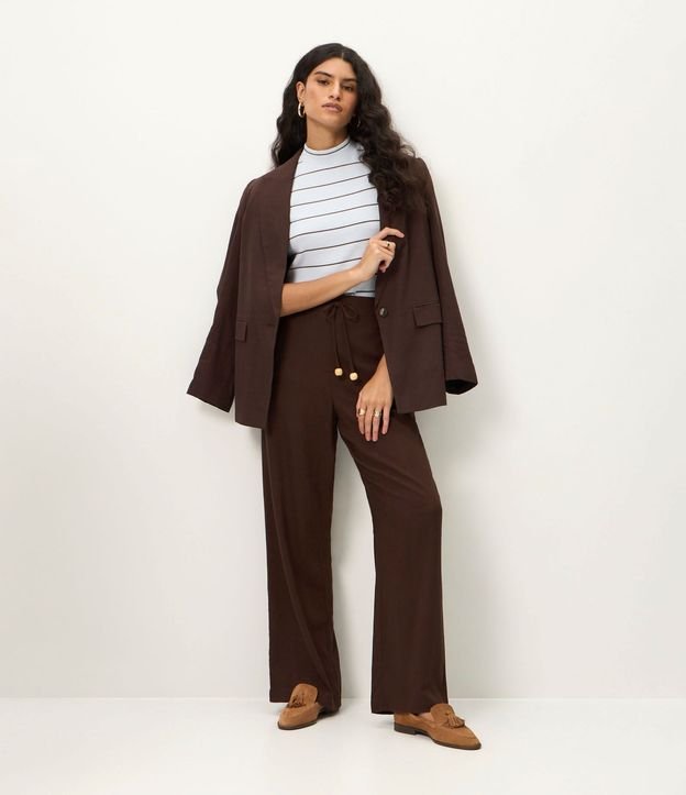 Blusa en Rib con Cuello Mediano y Estampa Rayada 2