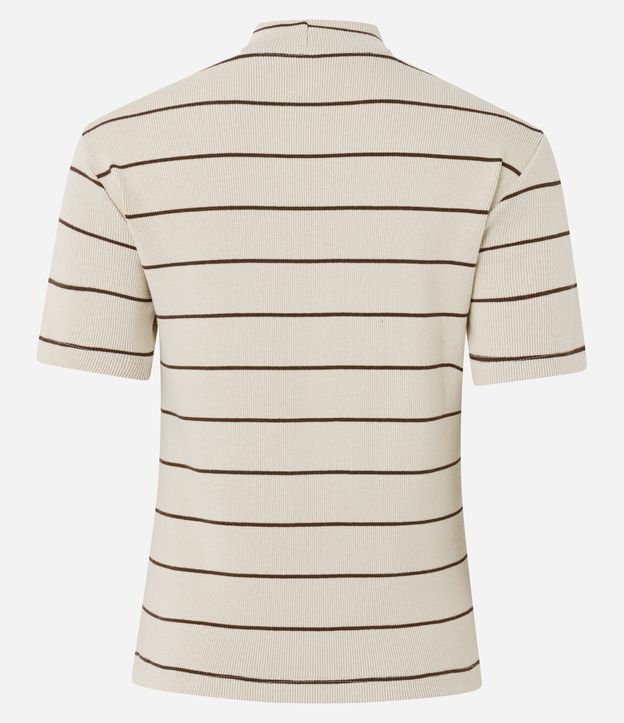 Blusa en Rib con Cuello Mediano y Estampa Rayada 6