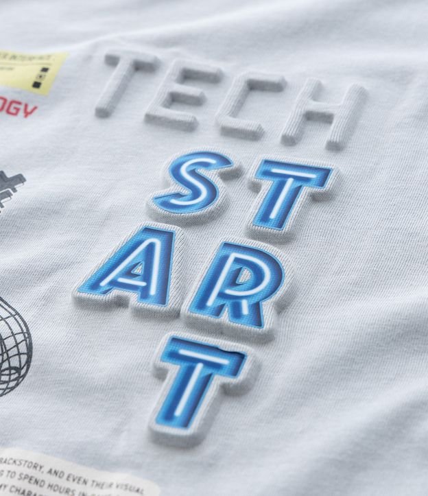 Remera Infantil en Interlock con Lettering Tech Start – Talle 5 a 14 años 5