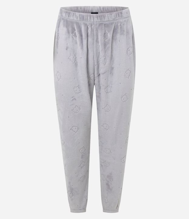 Pijama Larga en Fleece con Textura de Gatitos 6