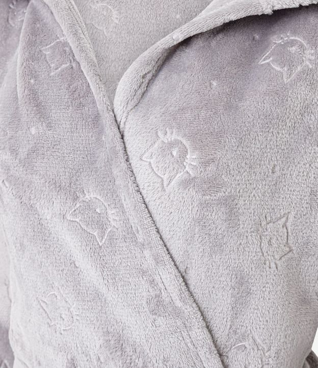 Bata de Baño en Fleece con Capucha y Textura de Gatitos 5