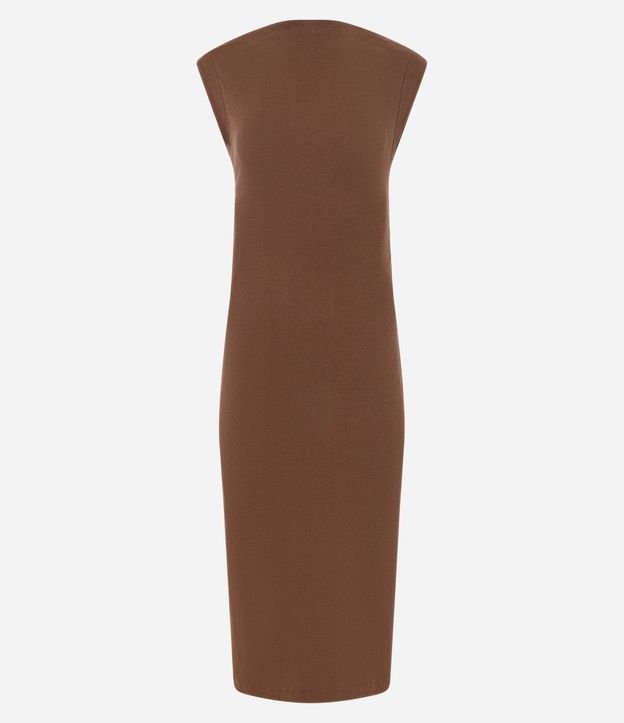 Vestido Midi en Rib con Escote Canoa 5