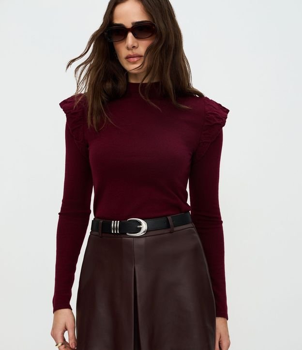Blusa Regular en Punto con Detalle en el Hombro 1