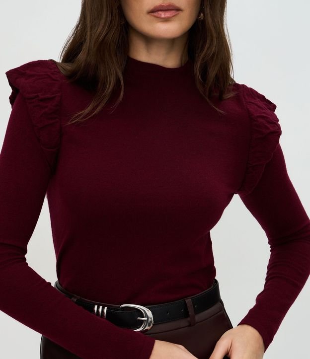 Blusa Regular en Punto con Detalle en el Hombro 4