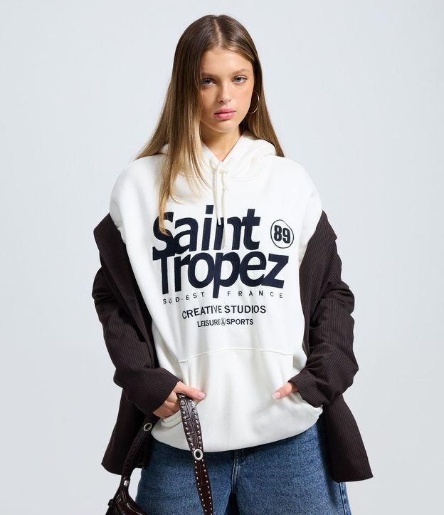 Algodón Canguro con Estampado Lettering Saint Tropez