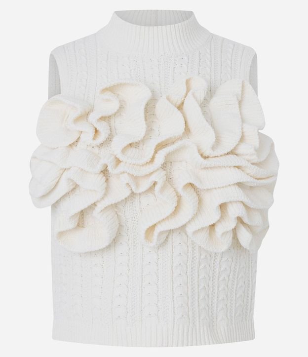 Blusa Corta en Punto con Aplicación de Ondas 5