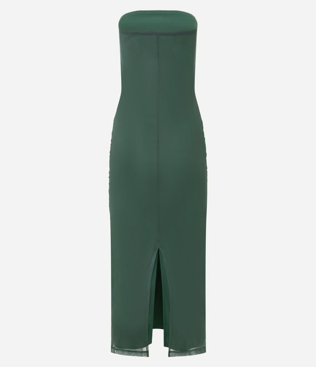 Vestido Long Midi en Tul con Escote Corazón y Fruncido 7