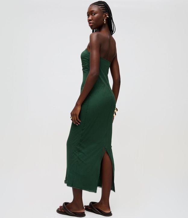 Vestido Long Midi en Tul con Escote Corazón y Fruncido 3