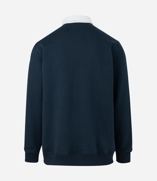 Buzo Algodón con Felpa y Cuello Polo Contrastante 6