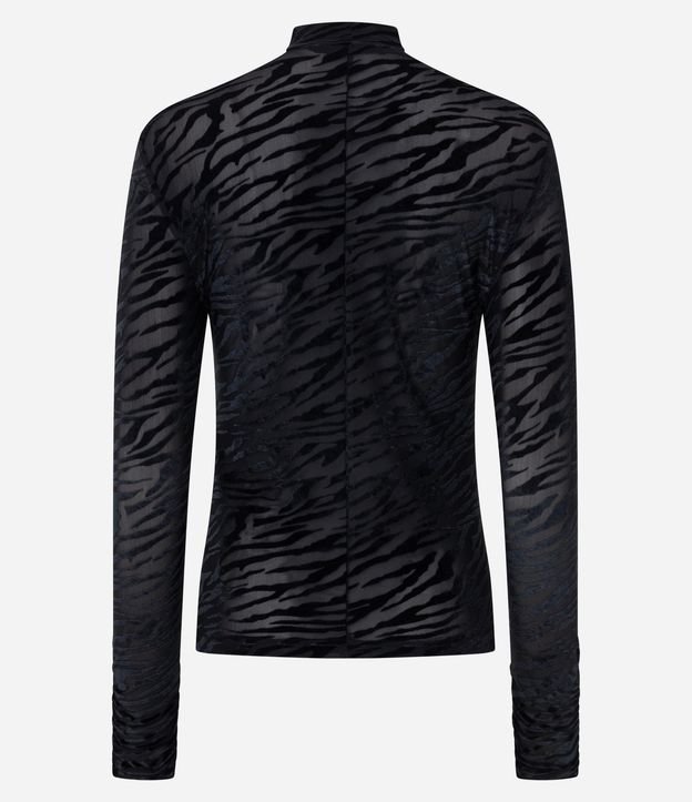 Blusa Regular en Tule con Estampa Texturizada Animal Print 7