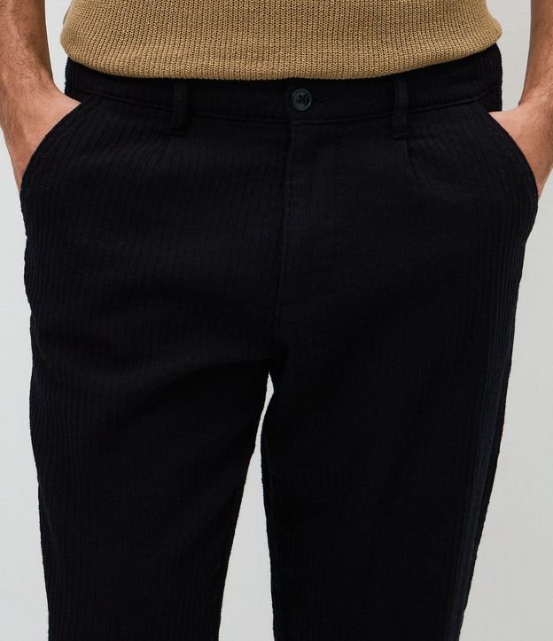 Pantalón Recto en Algodón con Textura Vertical 3