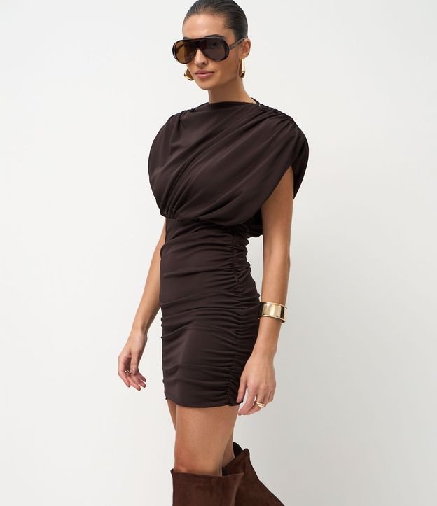Vestido Corto en Microfibra con Hombreras 3