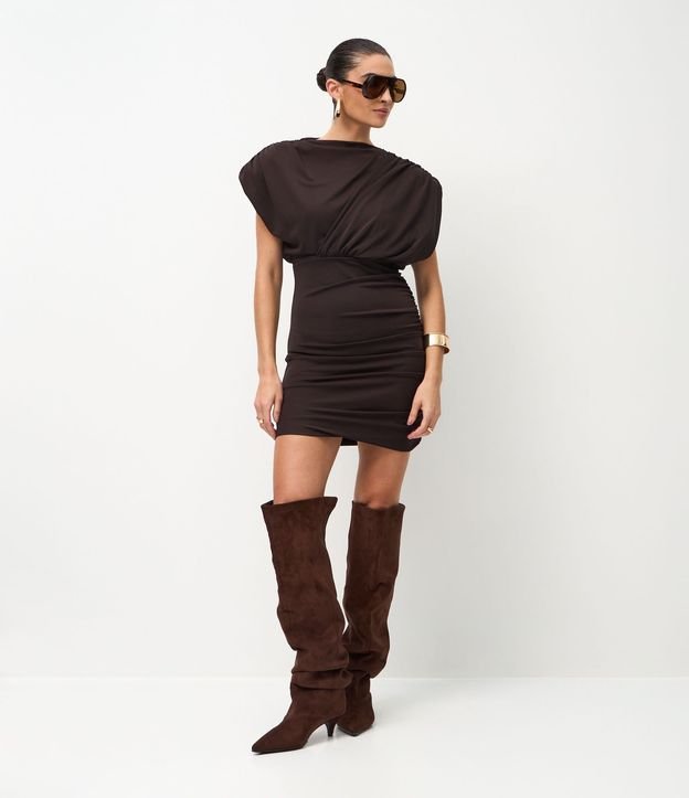 Vestido Corto en Microfibra con Hombreras 4