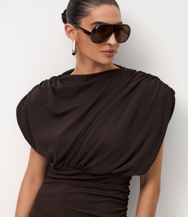 Vestido Corto en Microfibra con Hombreras 5