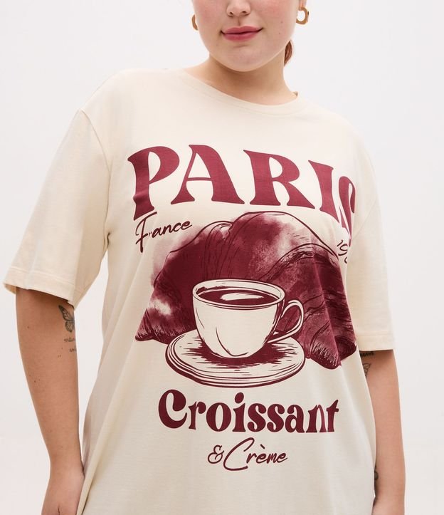 Remera Alargada Estampado Paris Croissant y Crème Curve & Plus Size 2