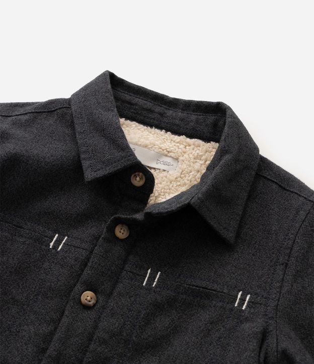 Camisa Sarga en Algodón Forro Sherpa por Dentro - Talle 1 a 6 años 5