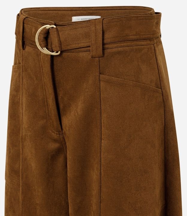 Pantalón Barrel en Gamuza con Cintura Estructurado y Cinto con Hebilla 6