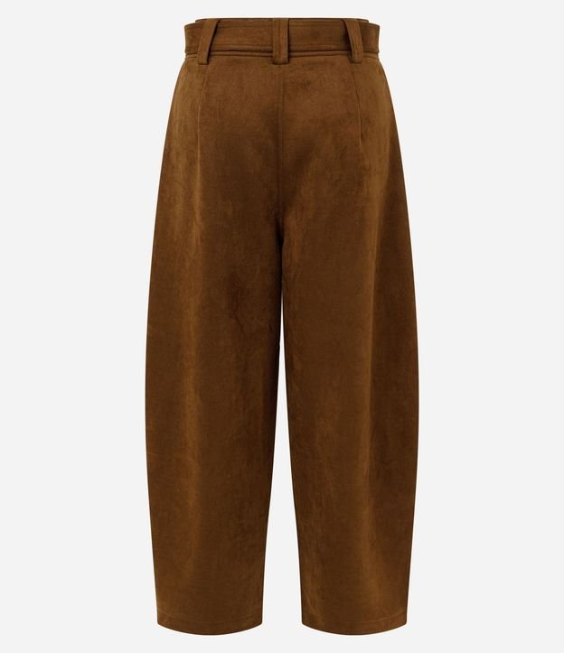 Pantalón Barrel en Gamuza con Cintura Estructurado y Cinto con Hebilla 7