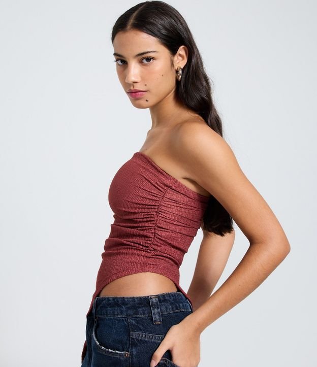Blusa Sin Breteles en Tule con Punta Asimétrica 3