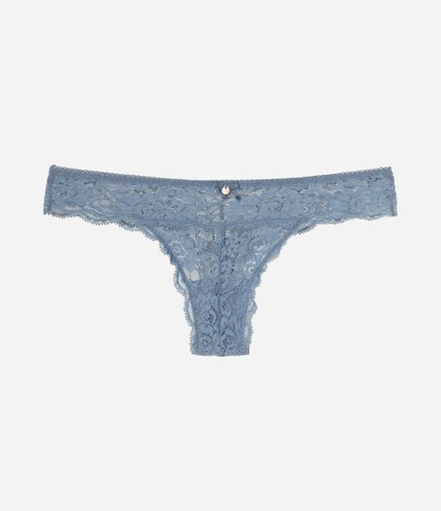 Bombacha Bikini Hilo en Encaje Floral con Moña en la Cintura 5