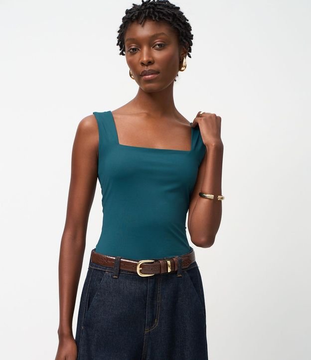 Blusa en Poliamida con Escote Cuadrado 3