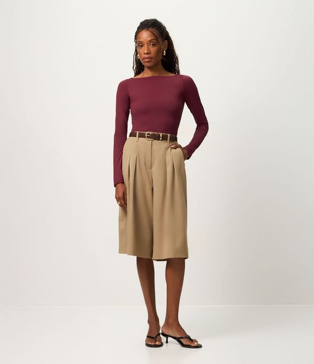 Blusa Regular en Poliamida con Escote Canoa 2